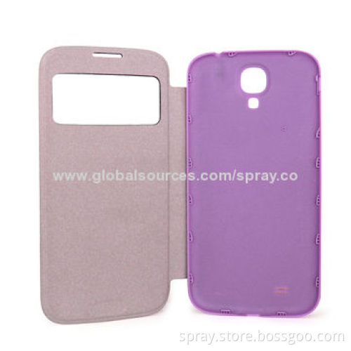 Top Seller Fashion Newest Leather Flip Smart View Battery Cover Case for Samsung Galaxy S4 IV, OEM